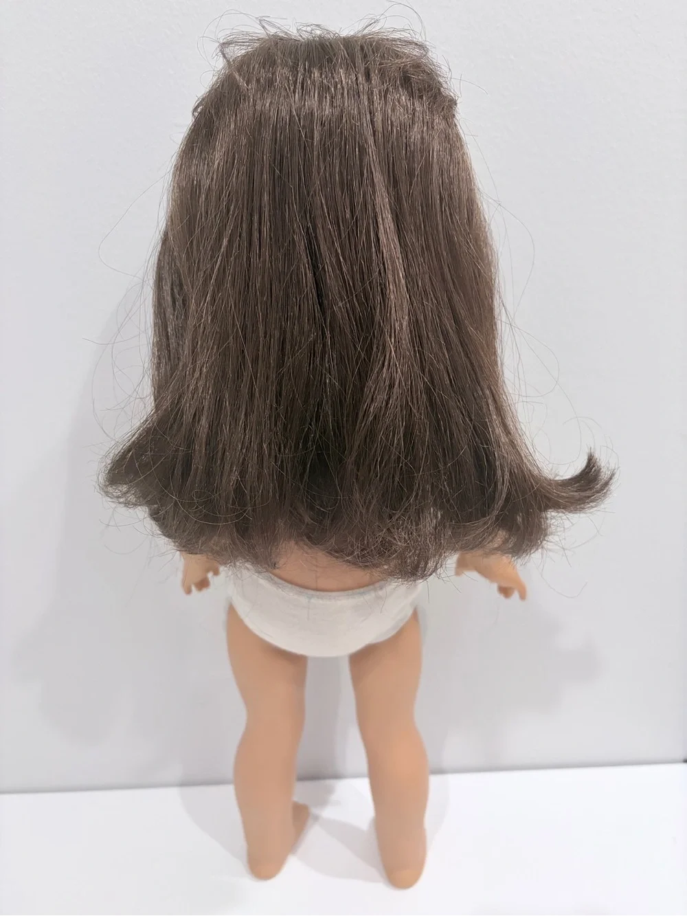 American Girl Brown-Haired Doll with Peach Bodysuit and White Undergarment